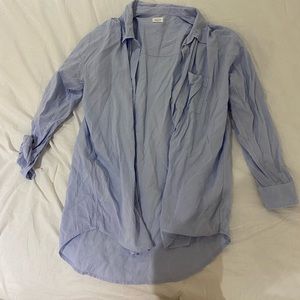 Blue Aritzia oversized button up shirt